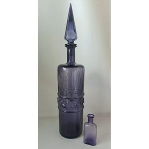 Vtg Empoli Periwinkle Genie Decanter Bottle